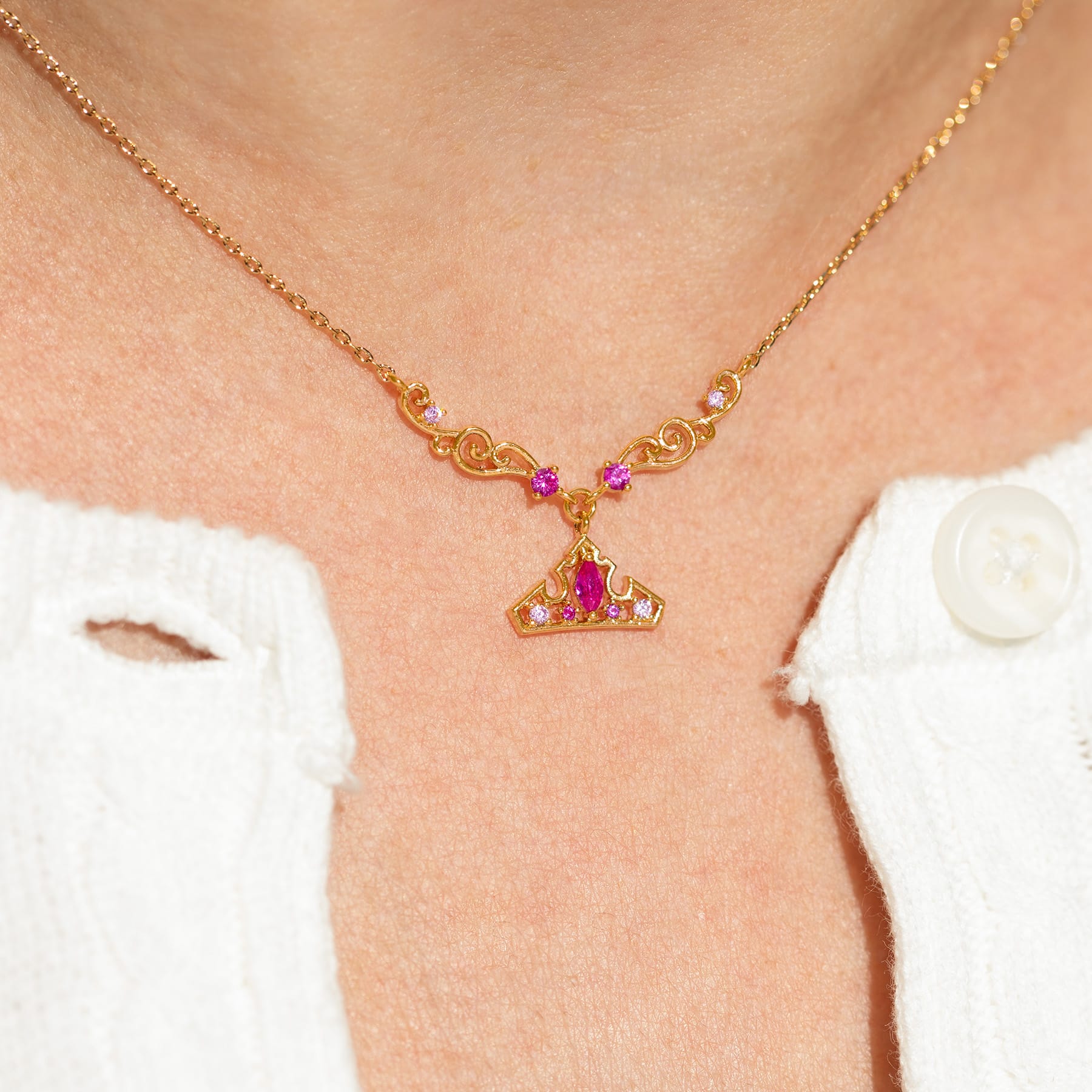 Disney Princess Sleeping Beauty Aurora Crown Necklace