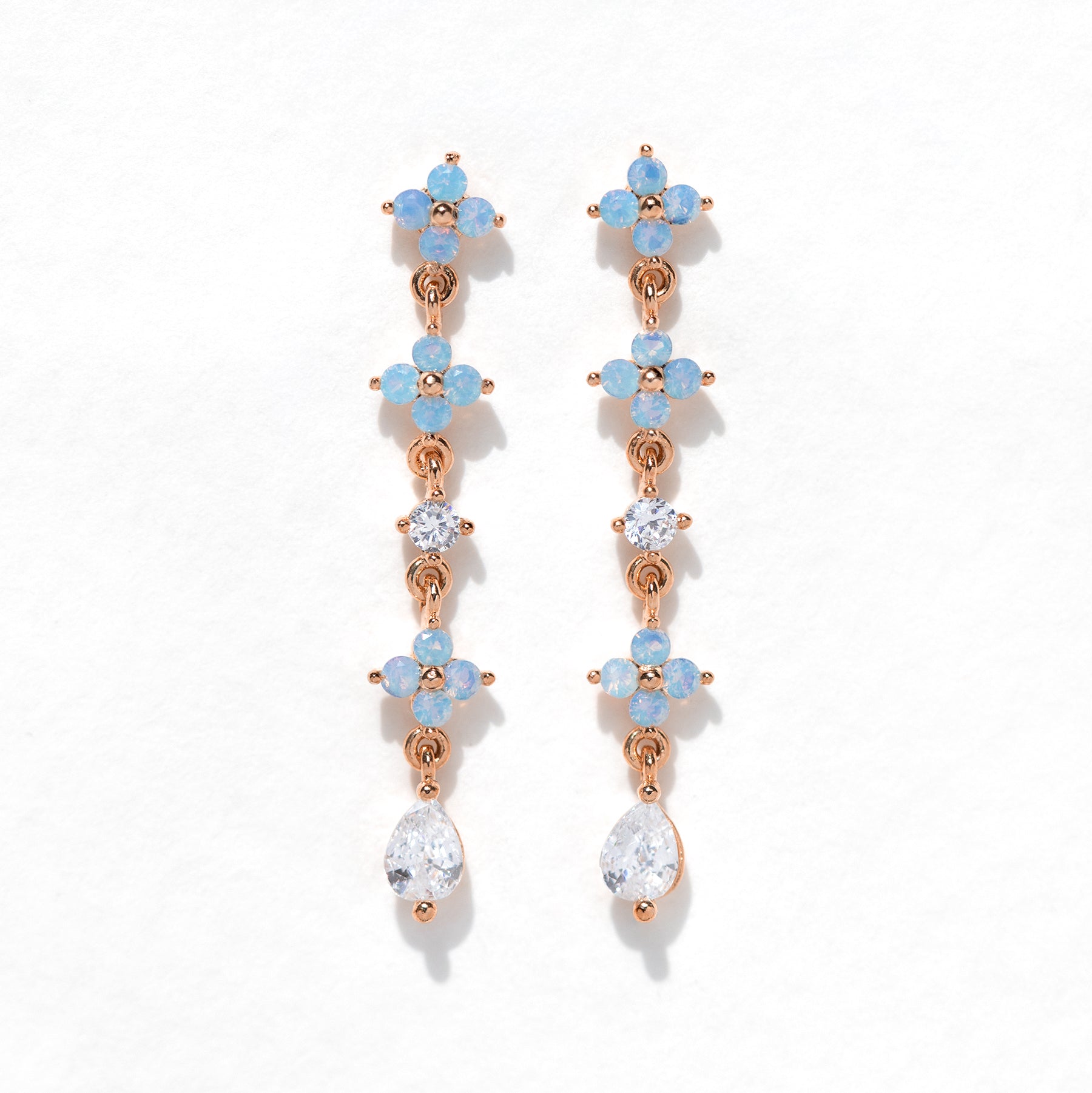 Blue Blossom Love Dangle Earrings