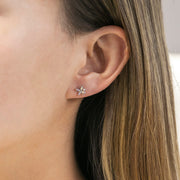 Crystal Gardenia Piercing Style Earring