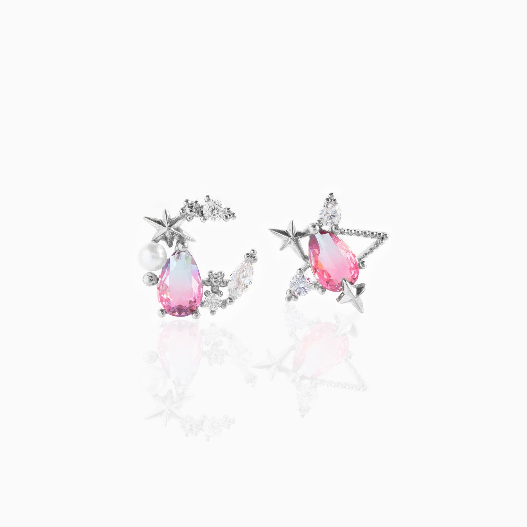 Aurora Moon & Star Studs