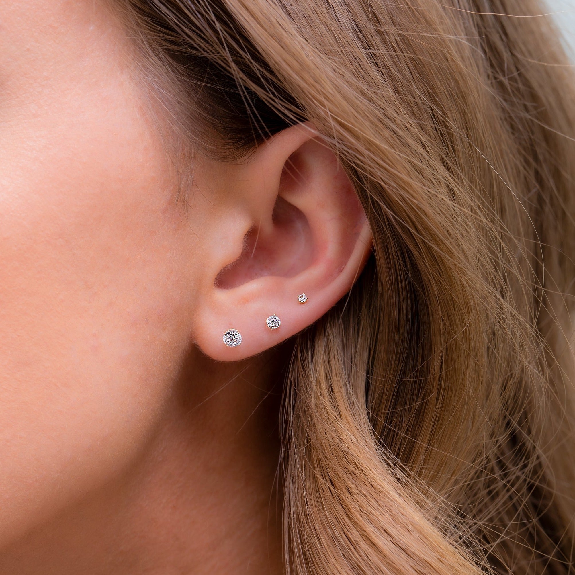 14k Solid Gold Perfect Stud Earrings