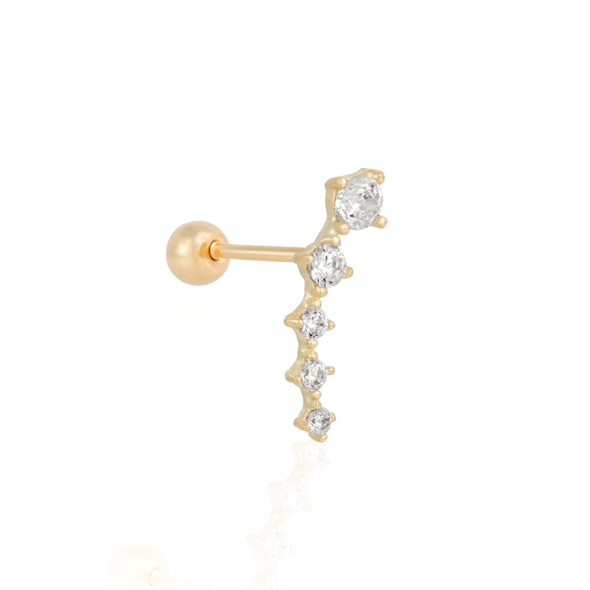 10k Solid Gold Kite Single Stud
