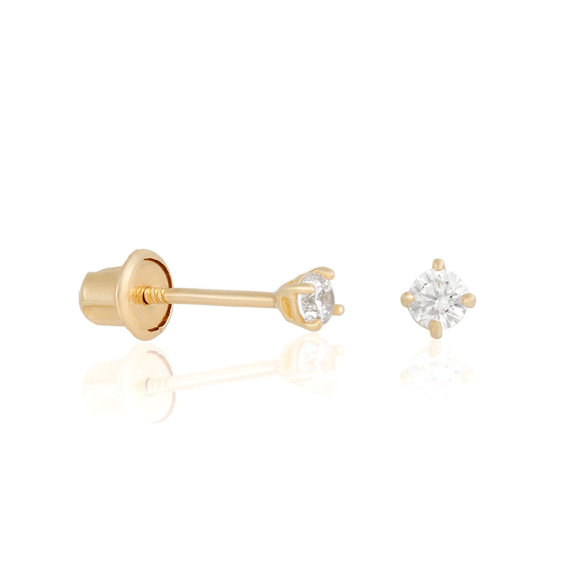 14k Solid Gold Perfect Teeny Stud Earrings