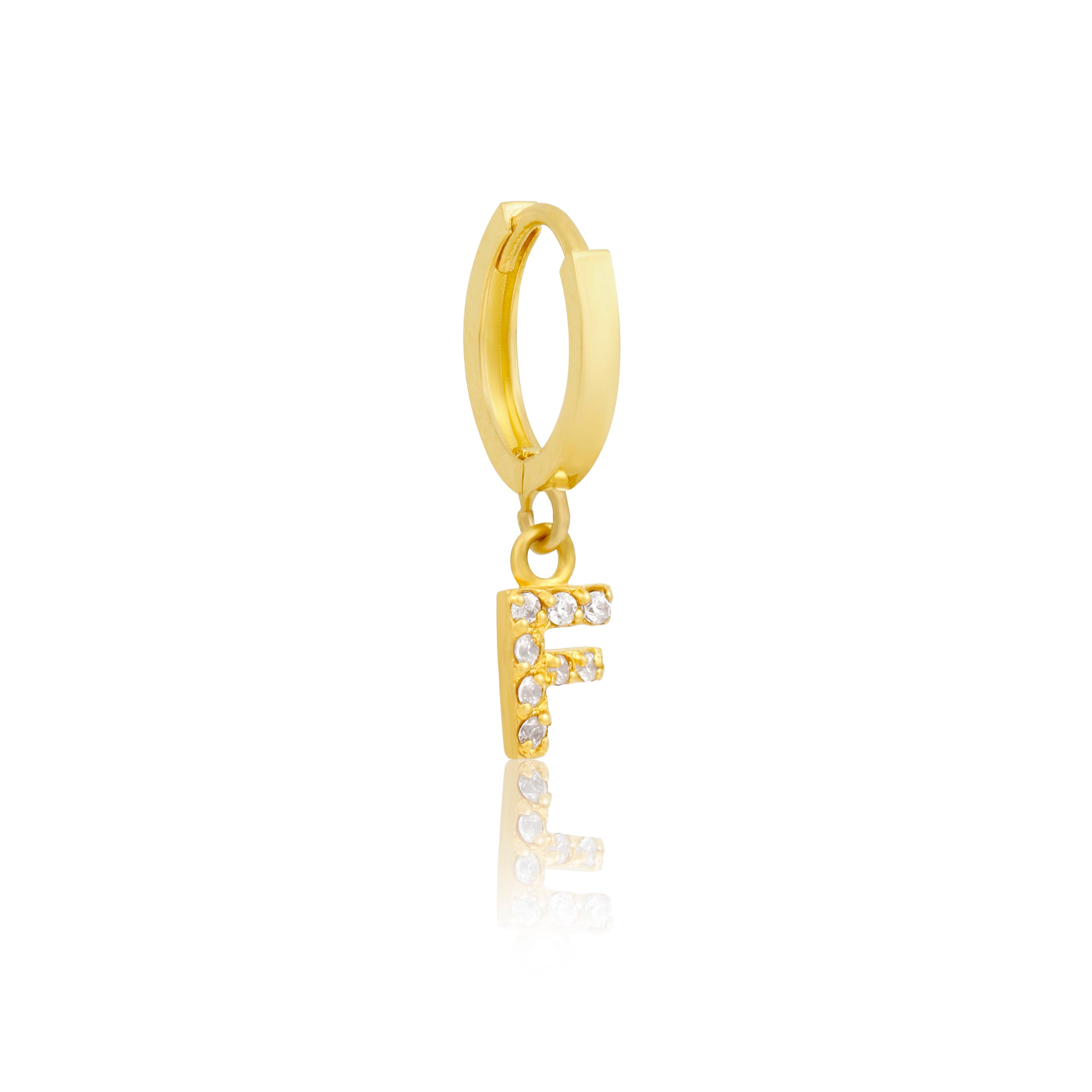 14k Solid Gold Initial Hoop