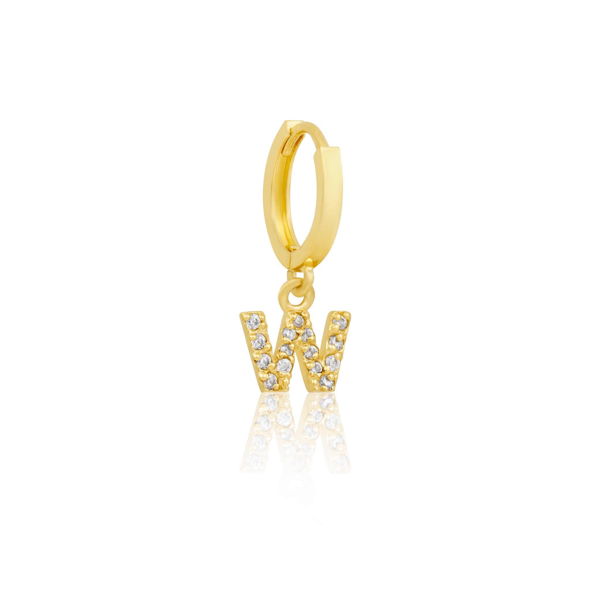 14k Solid Gold Initial Hoop