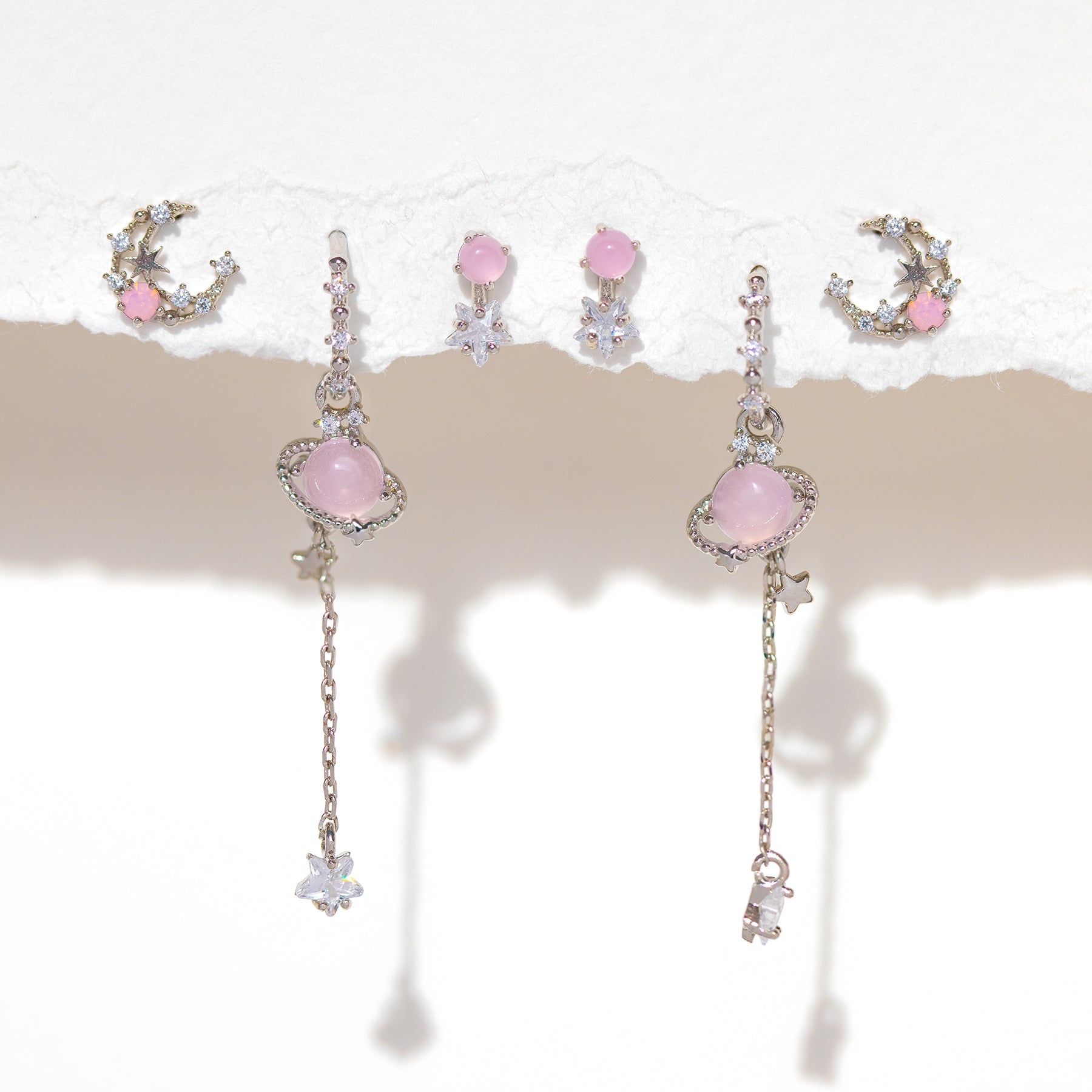 Pink Jupiter Earring Set