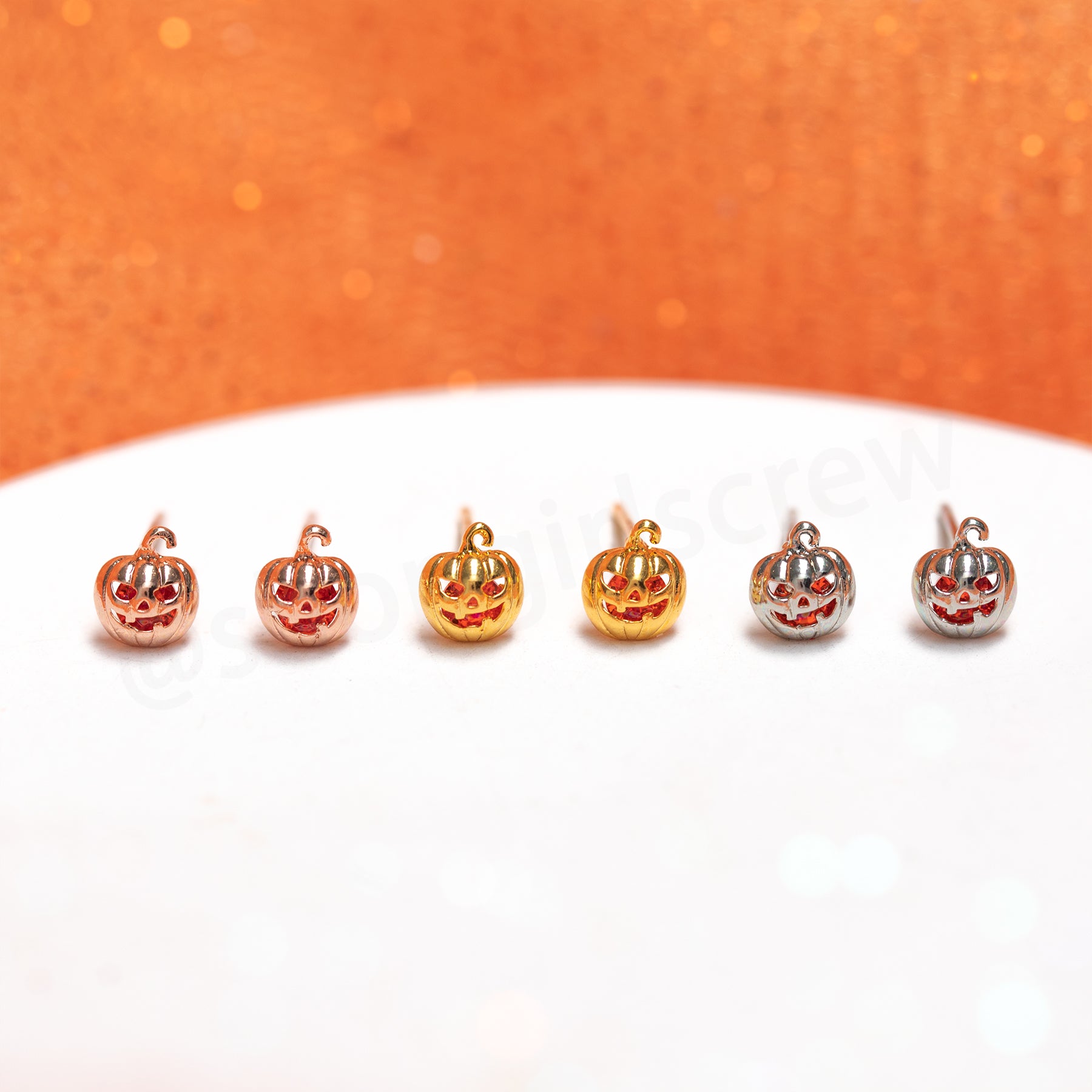 Spooky Pumpkin Studs