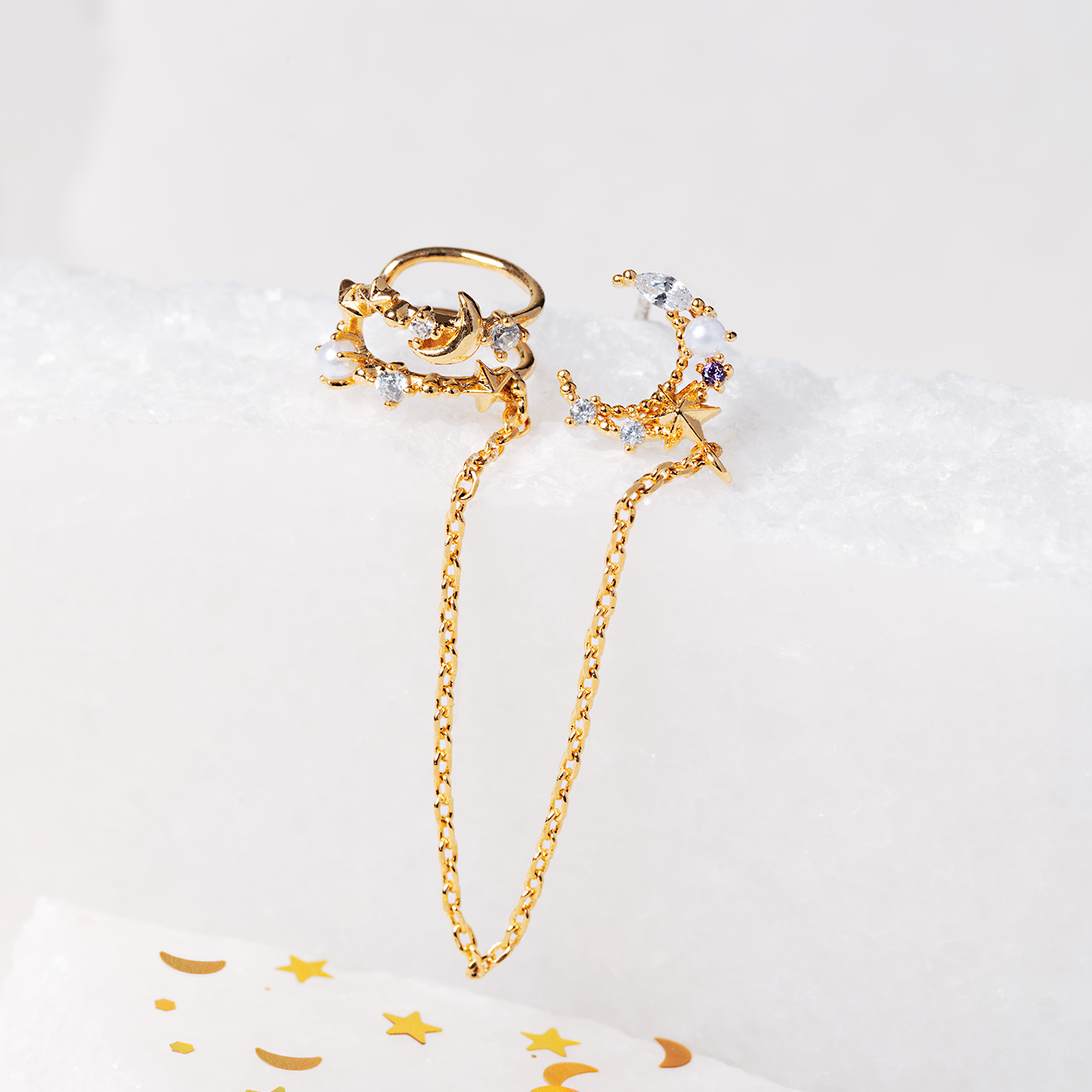 Cosmic Skies Ear Cuff + Stud