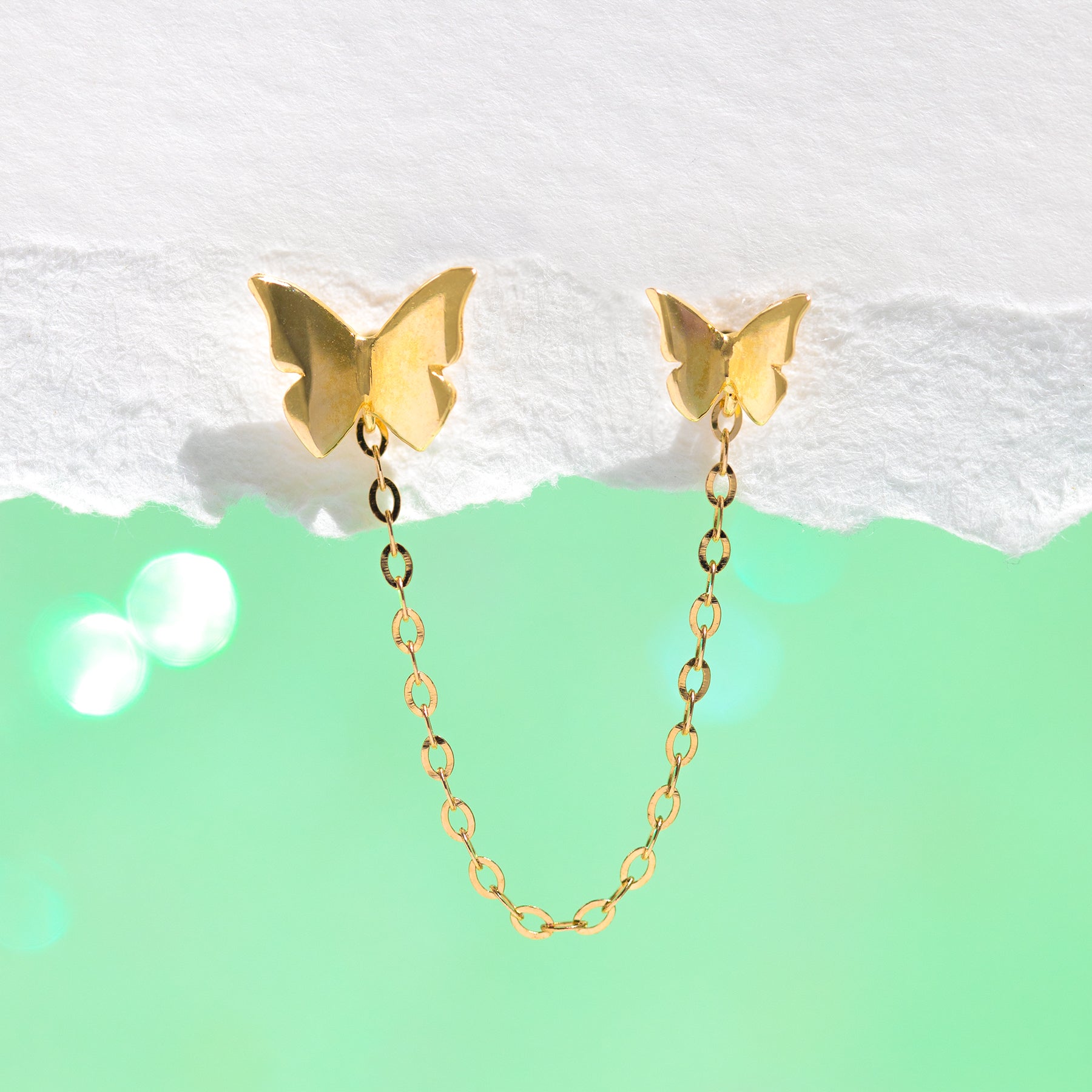 10k Solid Gold Fly Together Double Stud