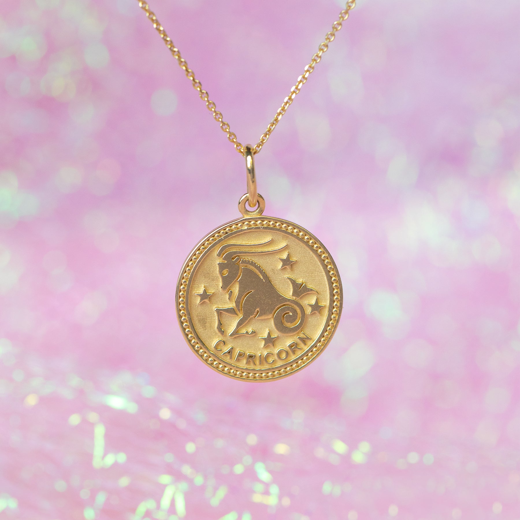 14k Solid Gold Zodiac Necklace