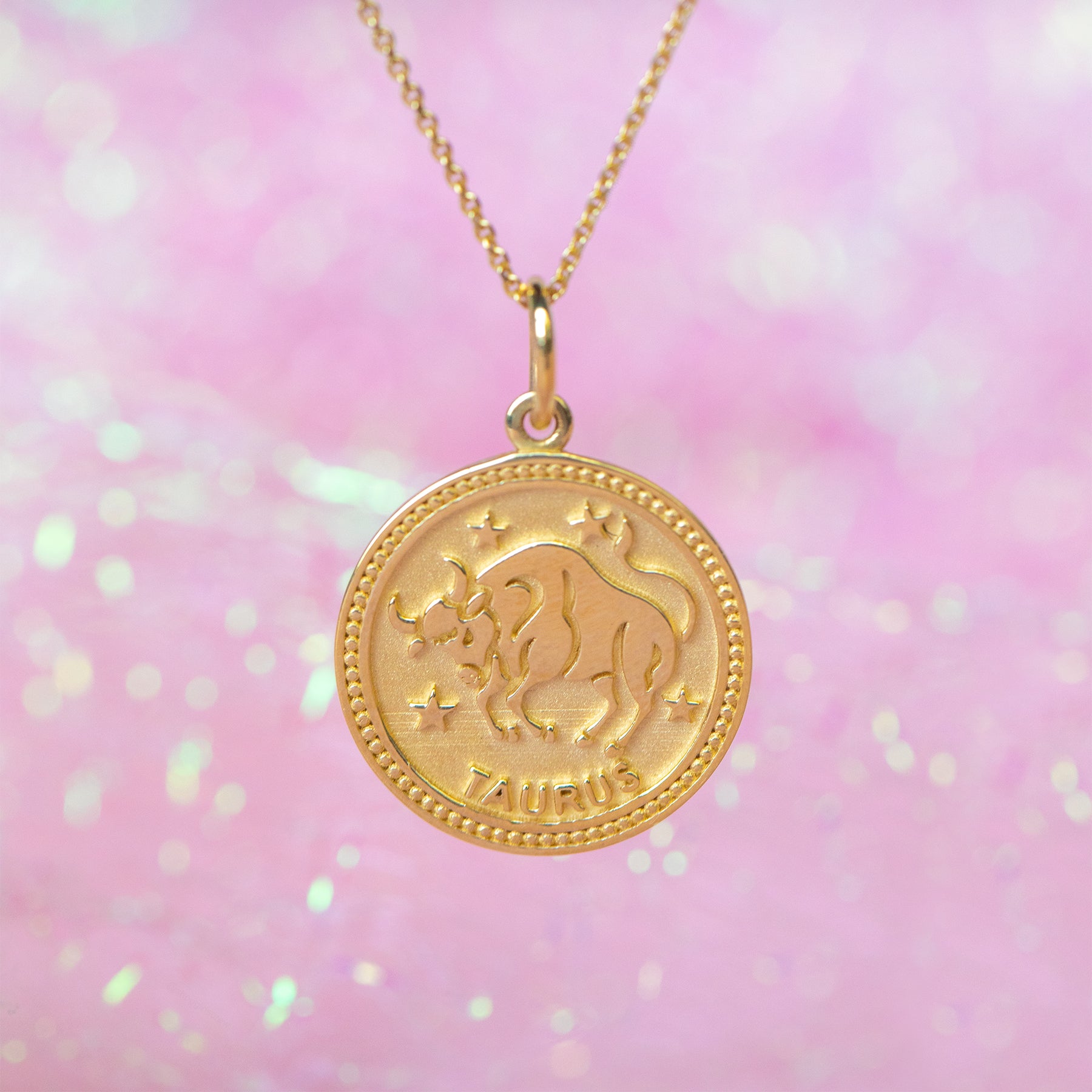 14k Solid Gold Zodiac Necklace