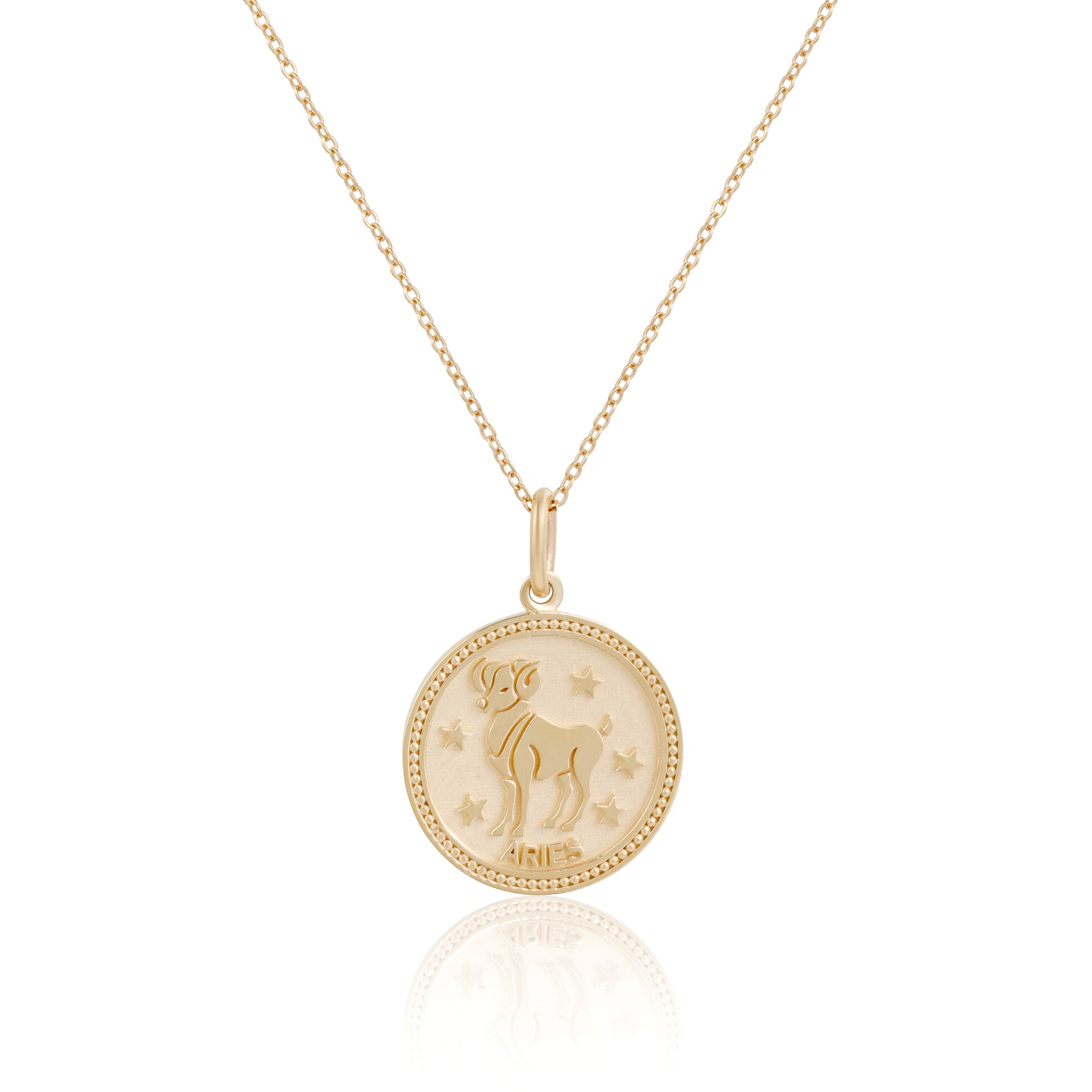 14k Solid Gold Zodiac Necklace