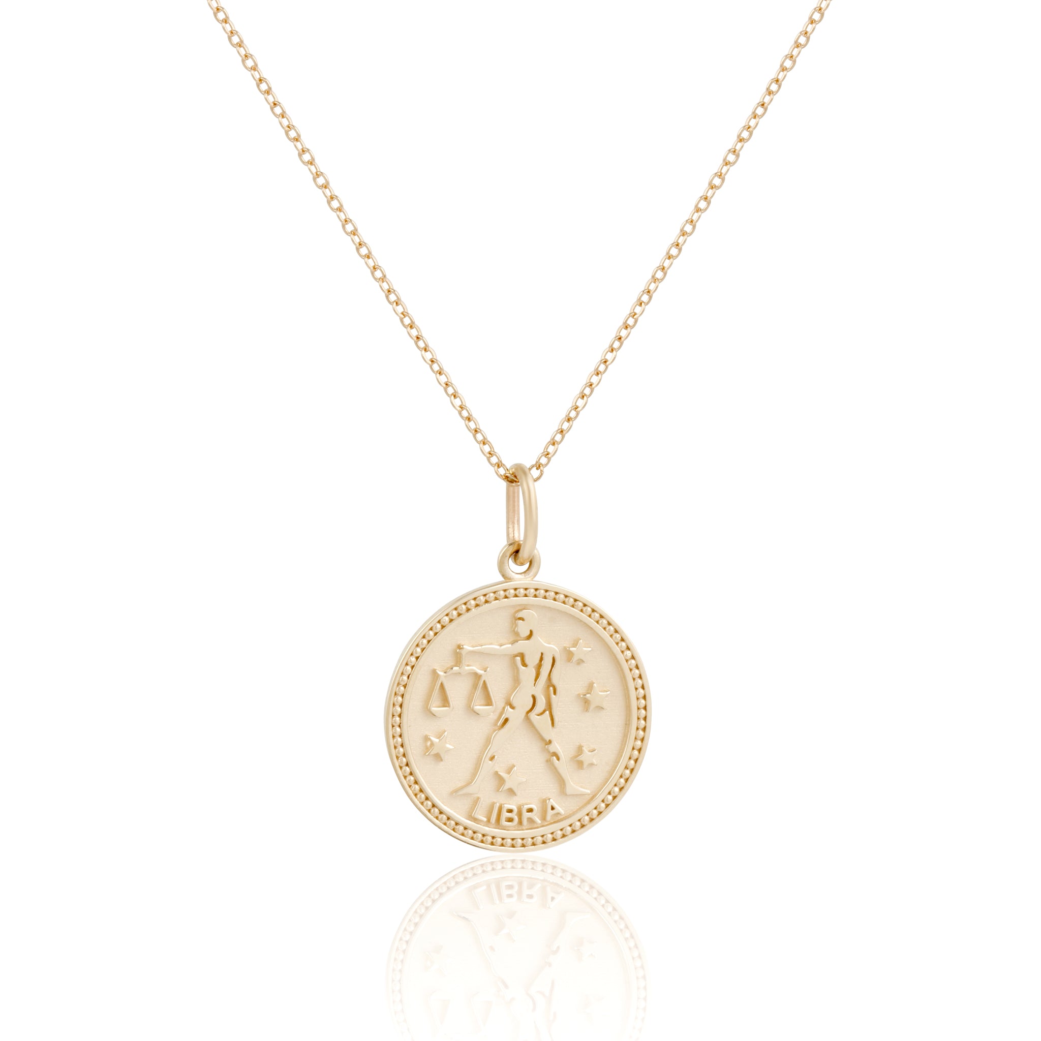 14k Solid Gold Zodiac Necklace