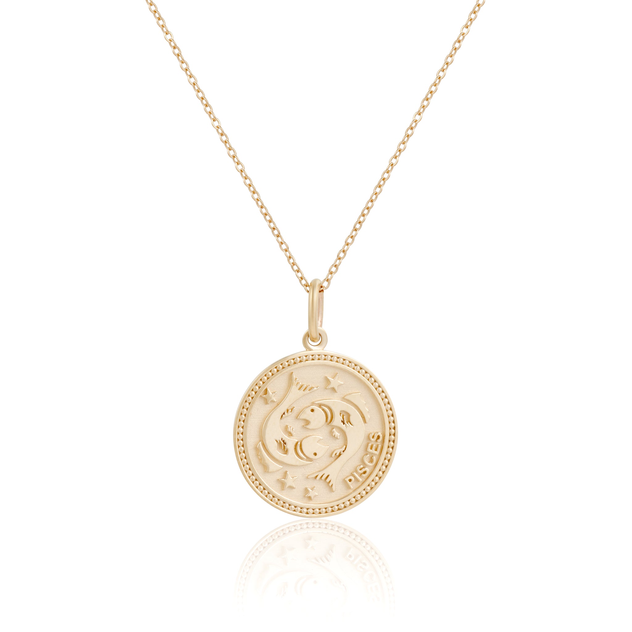 14k Solid Gold Zodiac Necklace
