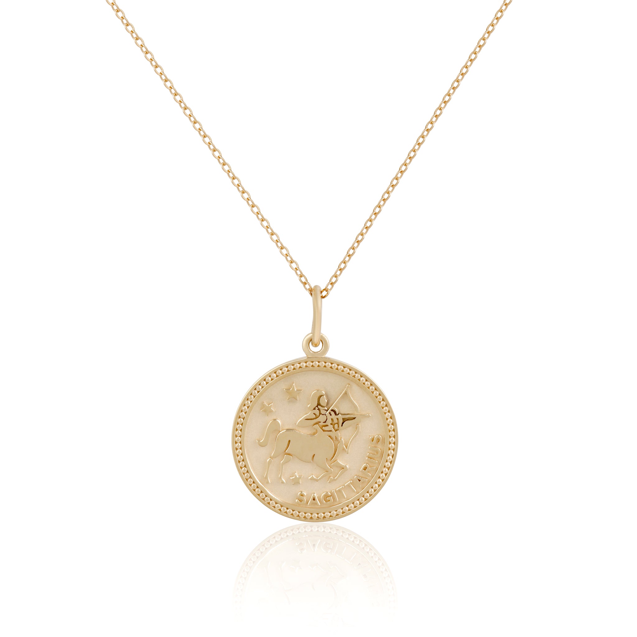 14k Solid Gold Zodiac Necklace