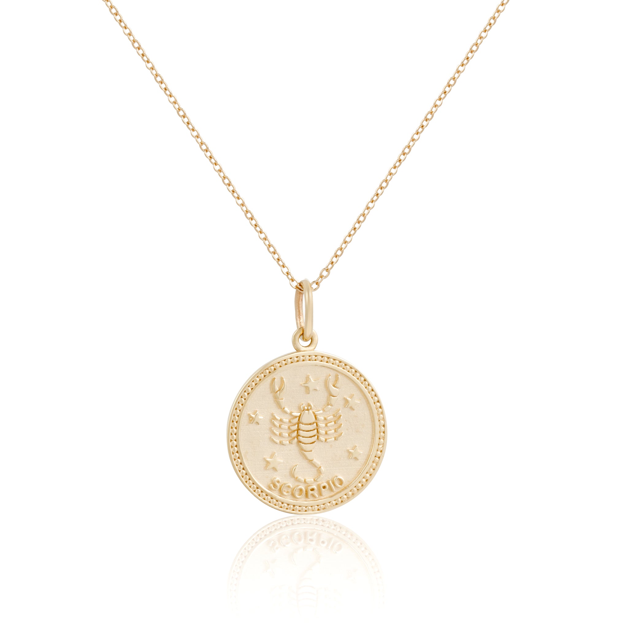 14k Solid Gold Zodiac Necklace