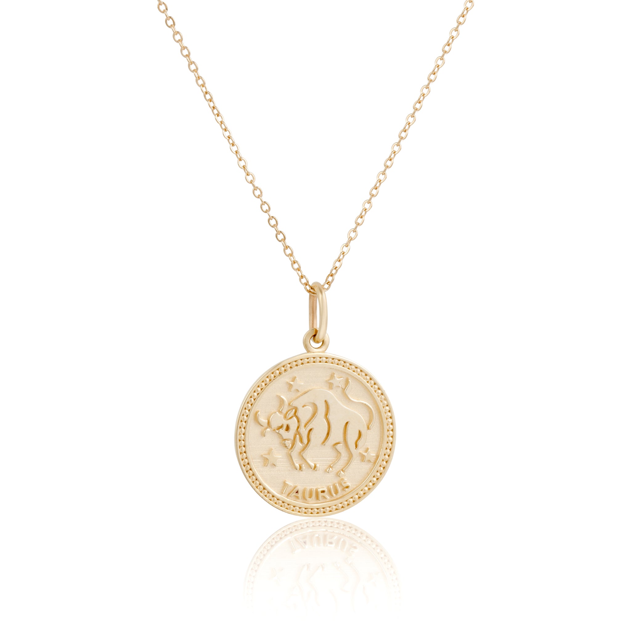 14k Solid Gold Zodiac Necklace