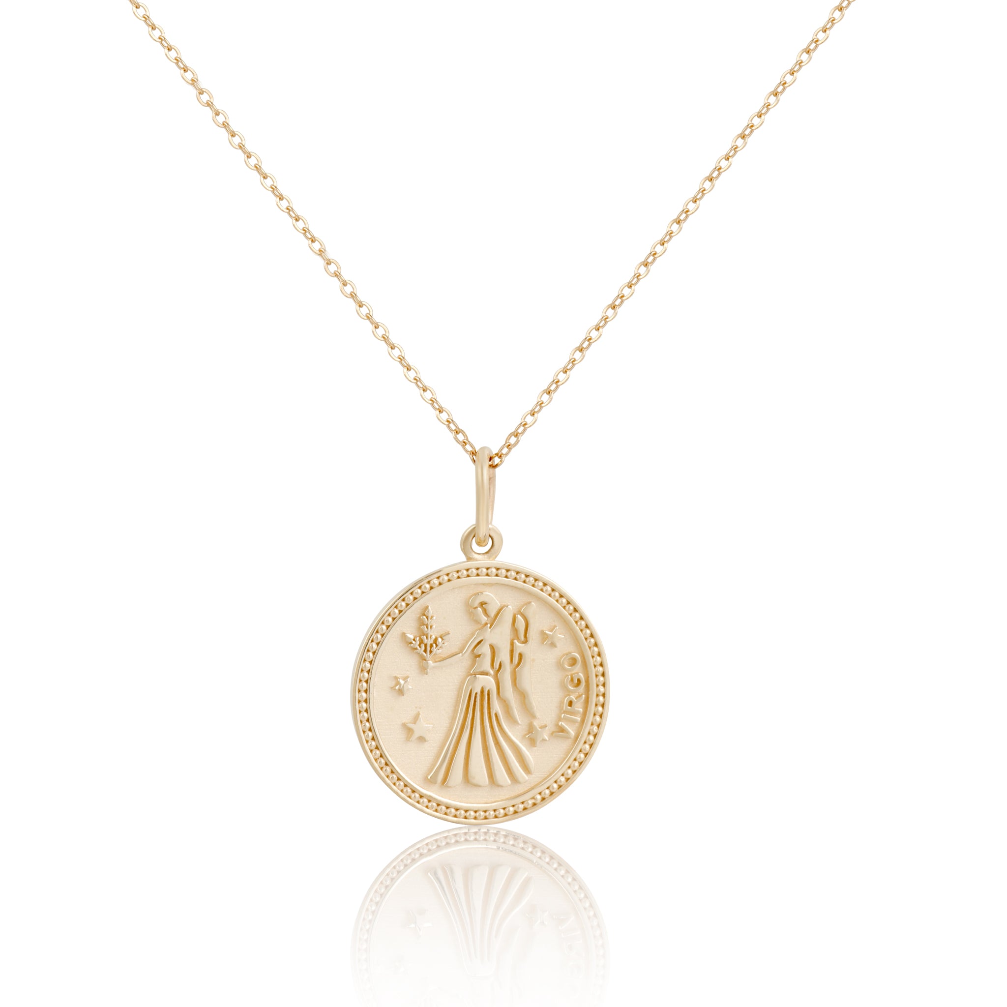 14k Solid Gold Zodiac Necklace