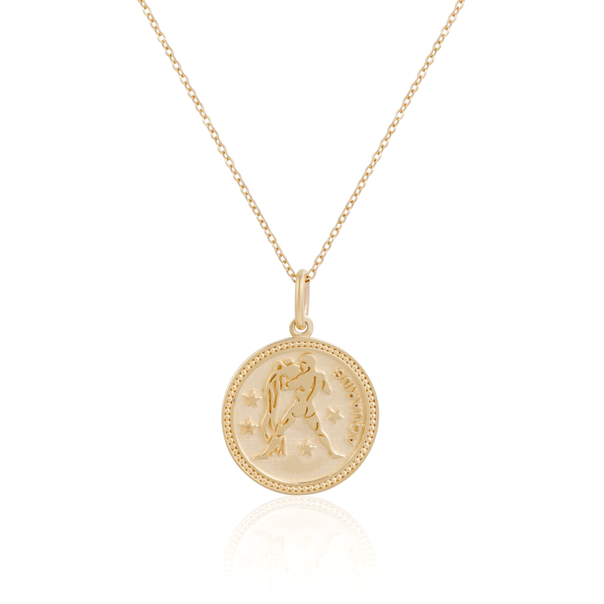 14k Solid Gold Zodiac Necklace