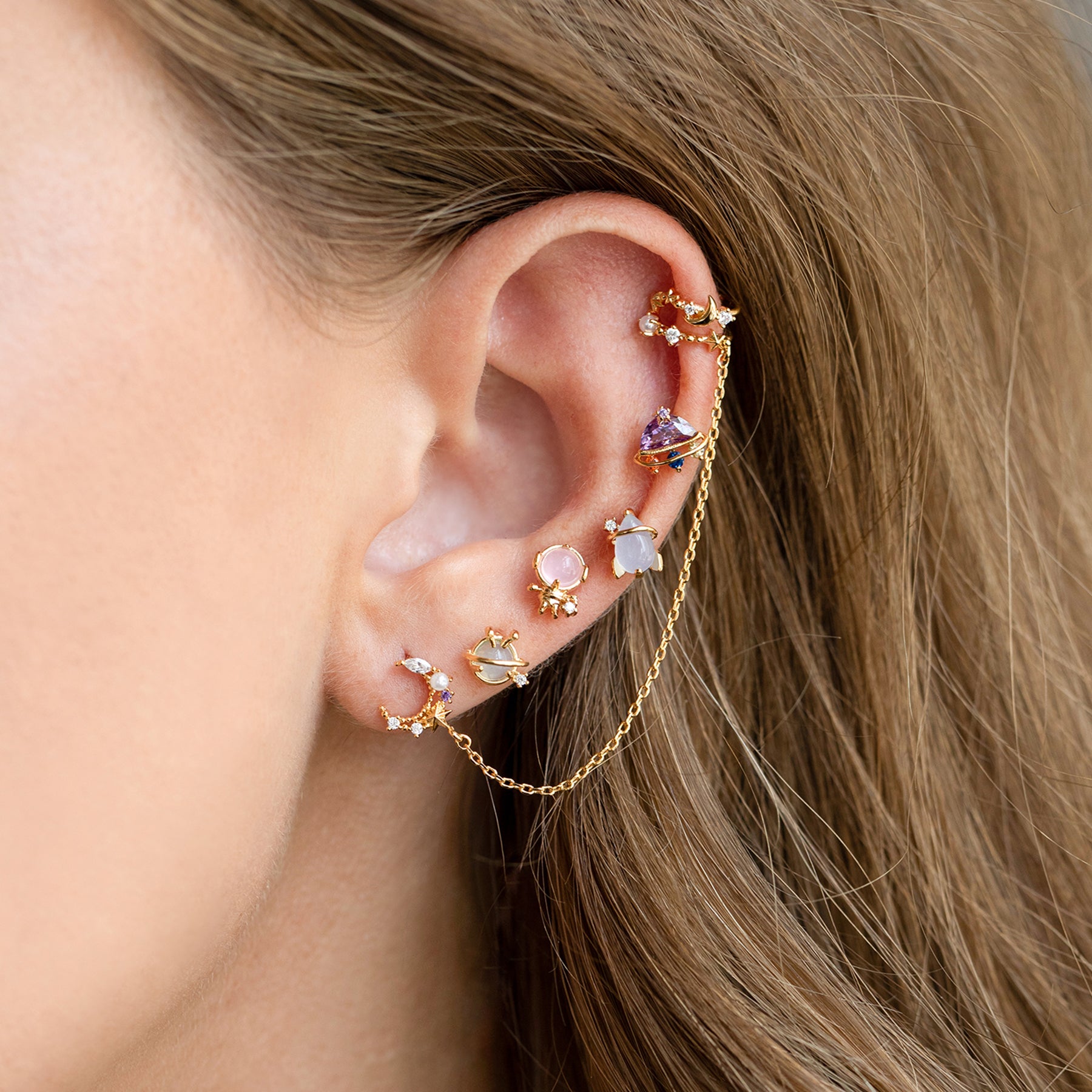 Cosmic Skies Ear Cuff + Stud