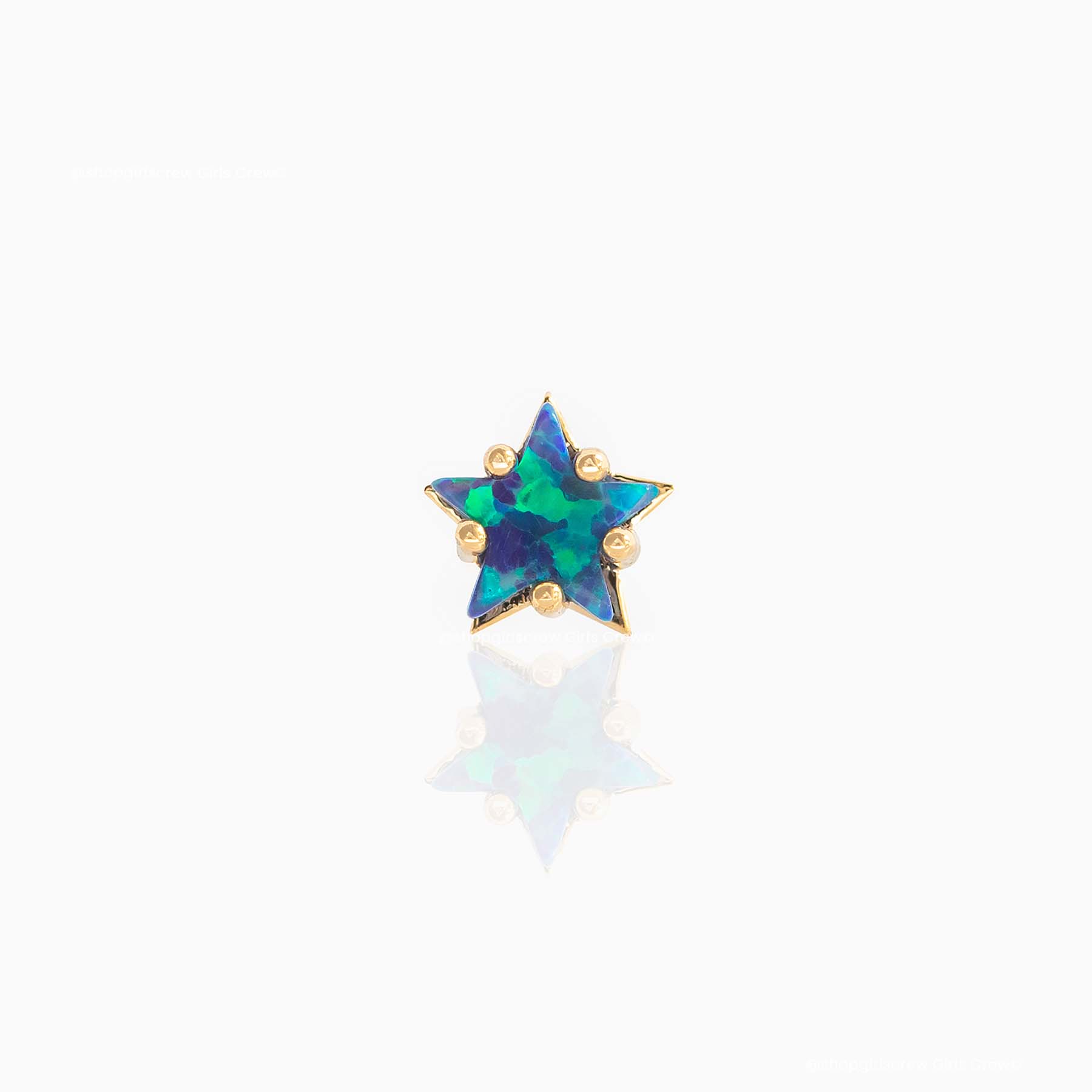 Blue Opal Star Piercing Style Earring