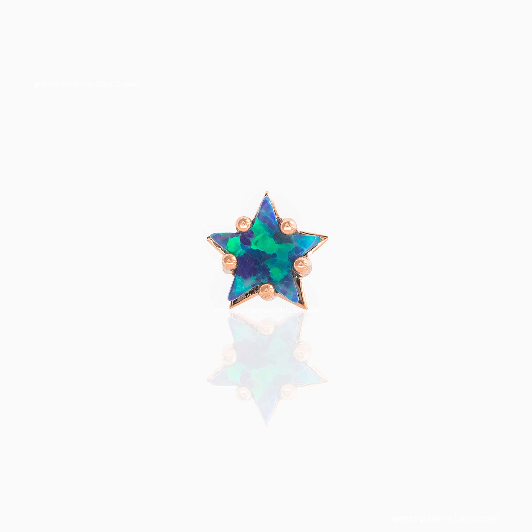 Blue Opal Star Piercing Style Earring