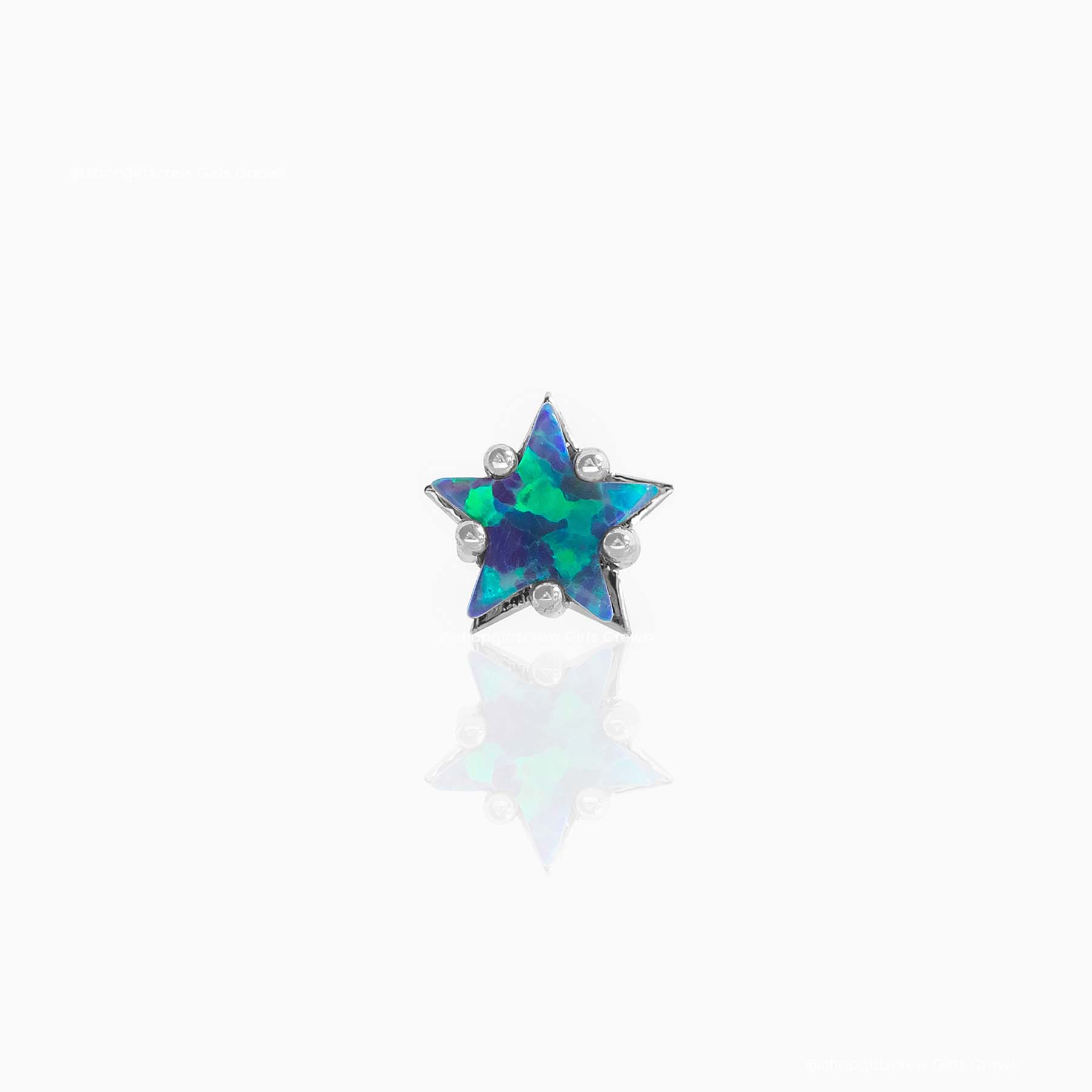 Blue Opal Star Piercing Style Earring