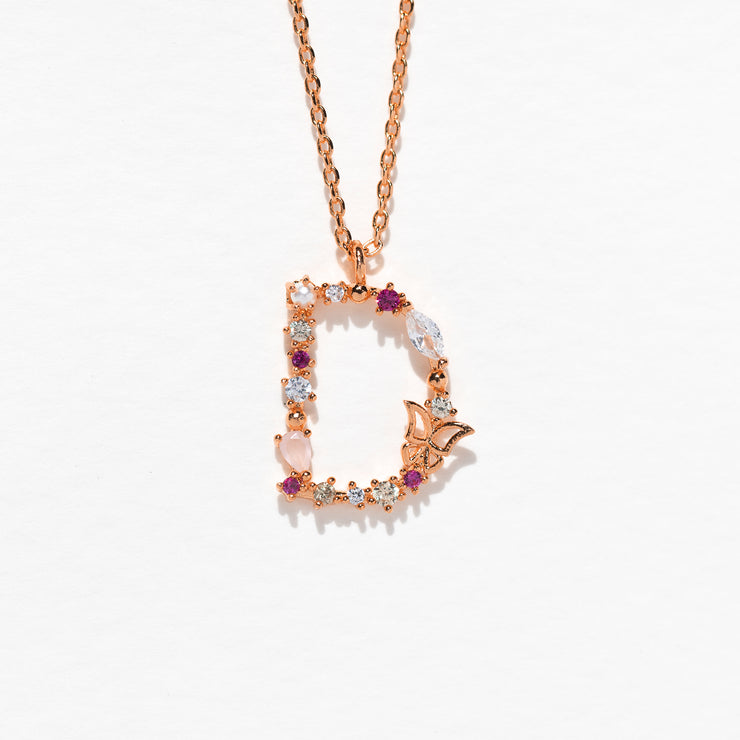 Initial Charm Necklace – Quad Espresso Jewelry