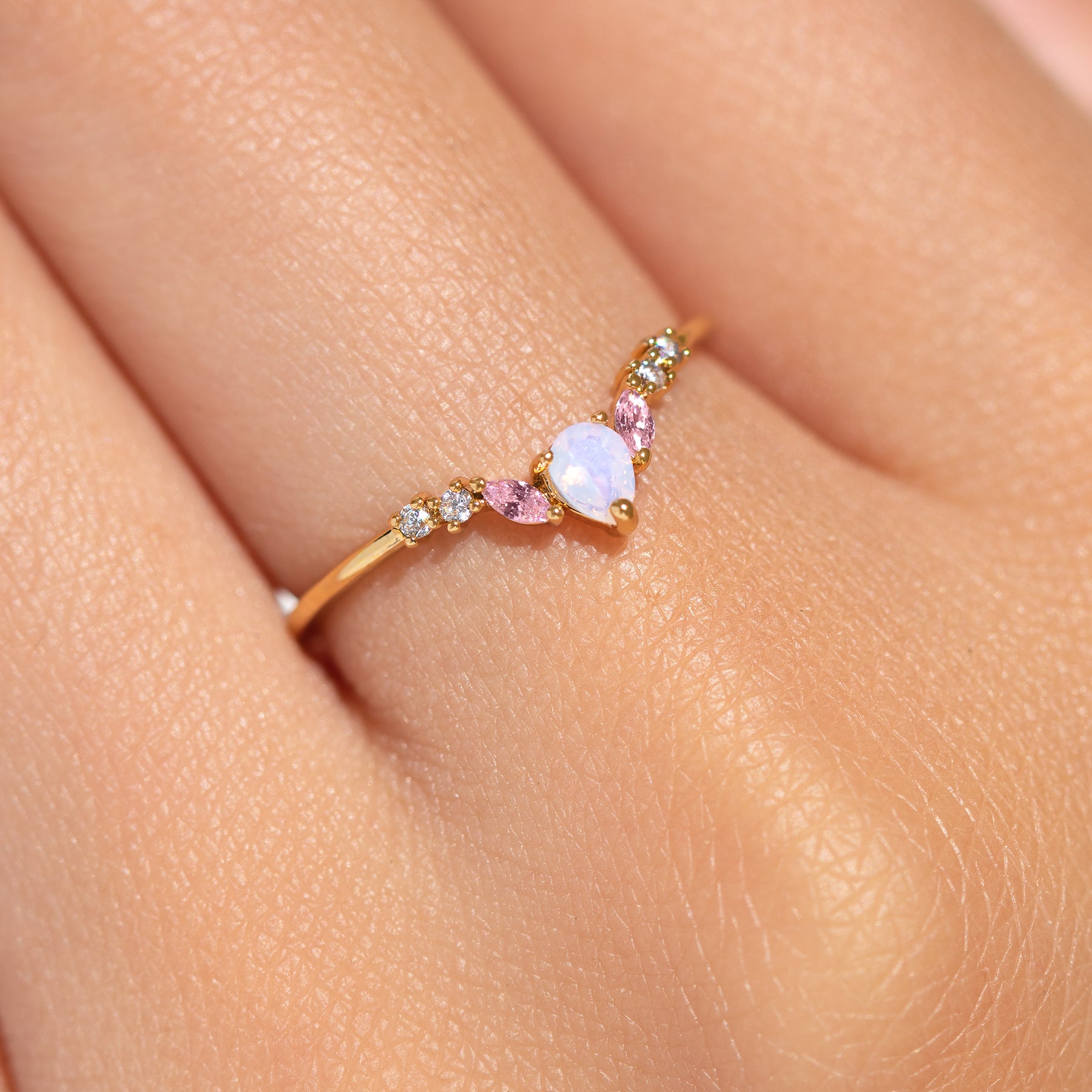 Pretty in Pink Ring, Rose Gold / Adjustable by Girls Crew
