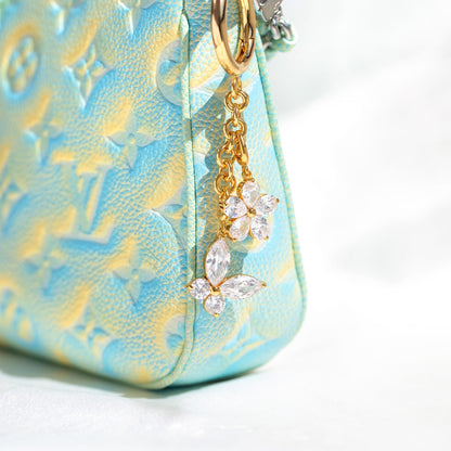 Crystal Butterfly Gem Bag Charm
