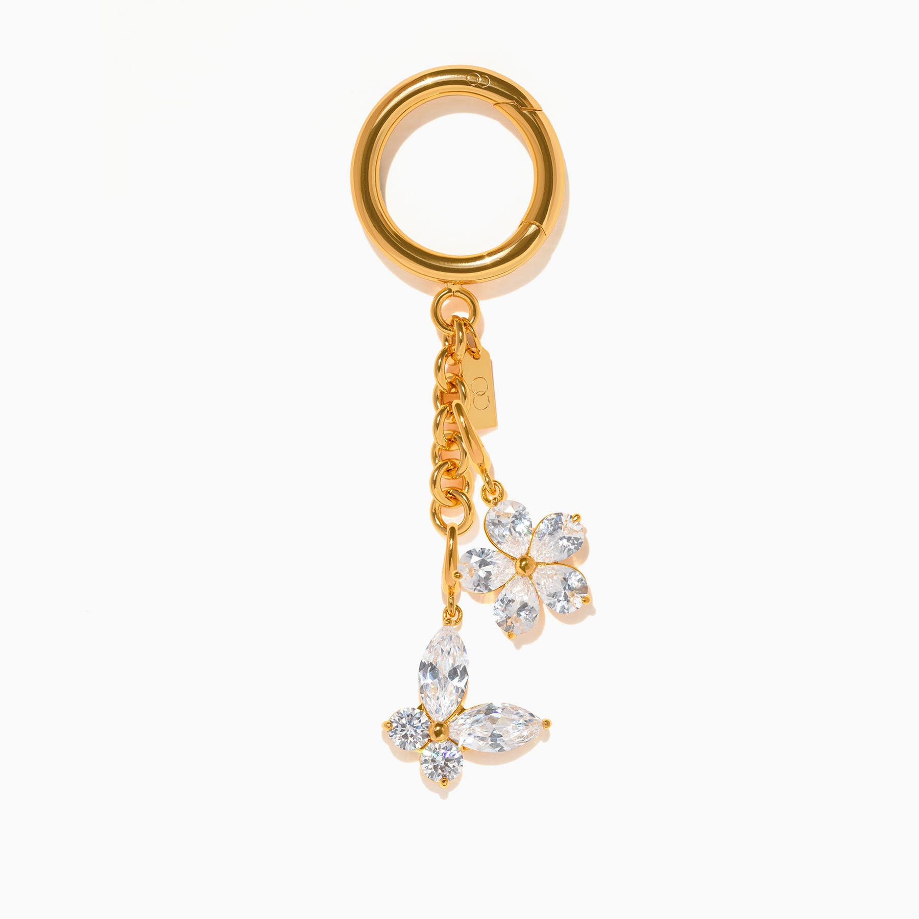 Crystal Butterfly Gem Bag Charm
