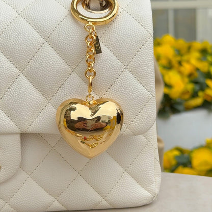 Golden Heart Bag Charm