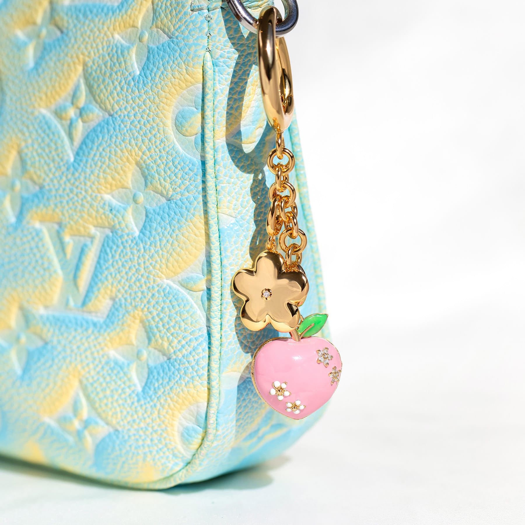 Peachy Flower Bag Charm