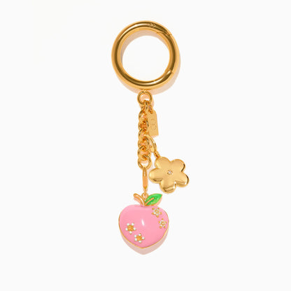 Peachy Flower Bag Charm