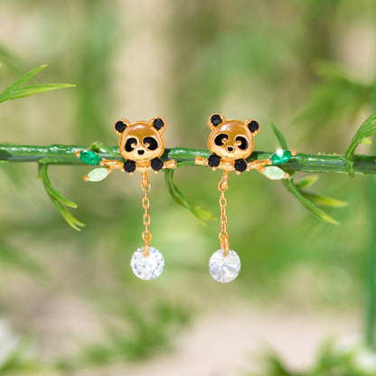 Lucky Panda Dangle Earrings