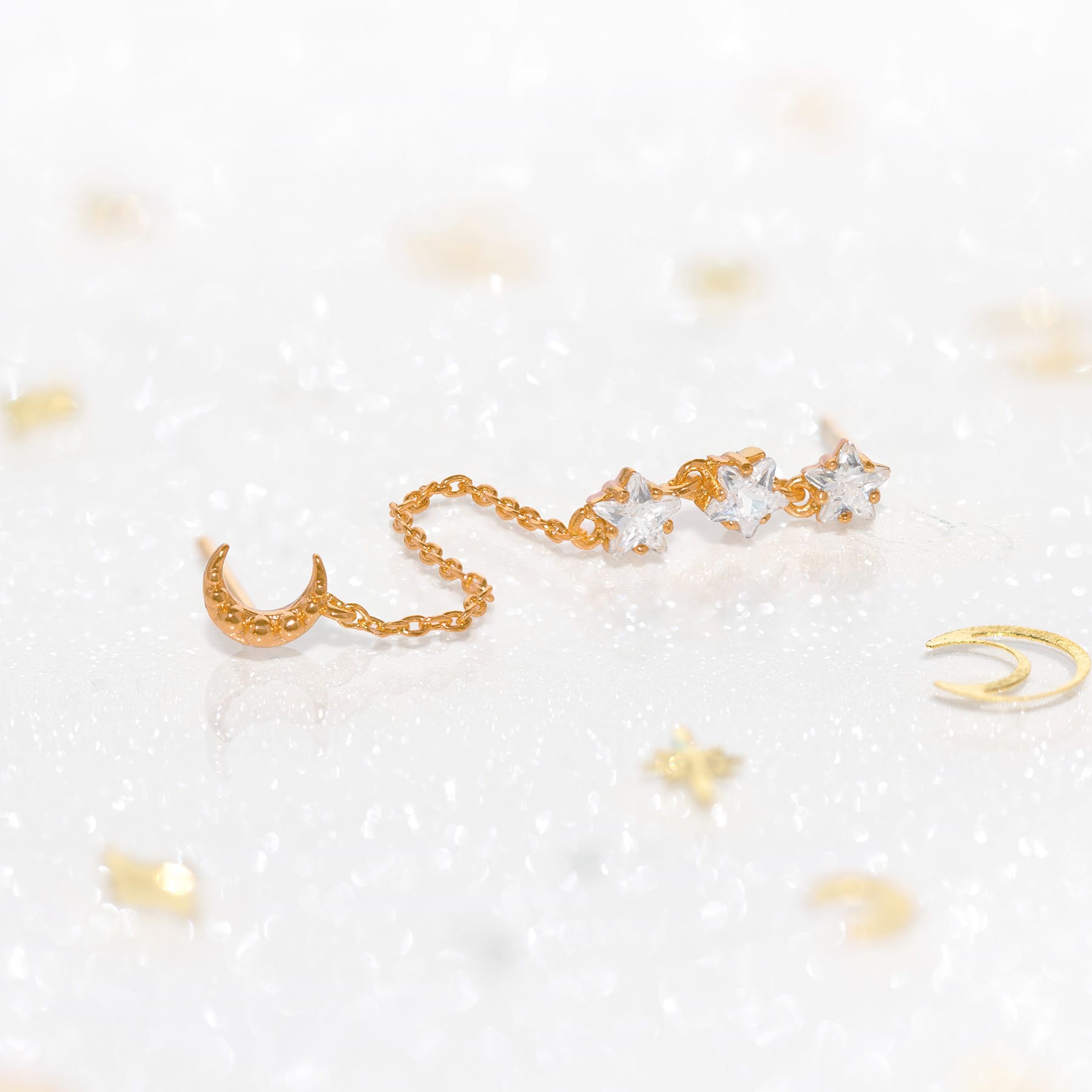 Lunar Link Double Stud Earring