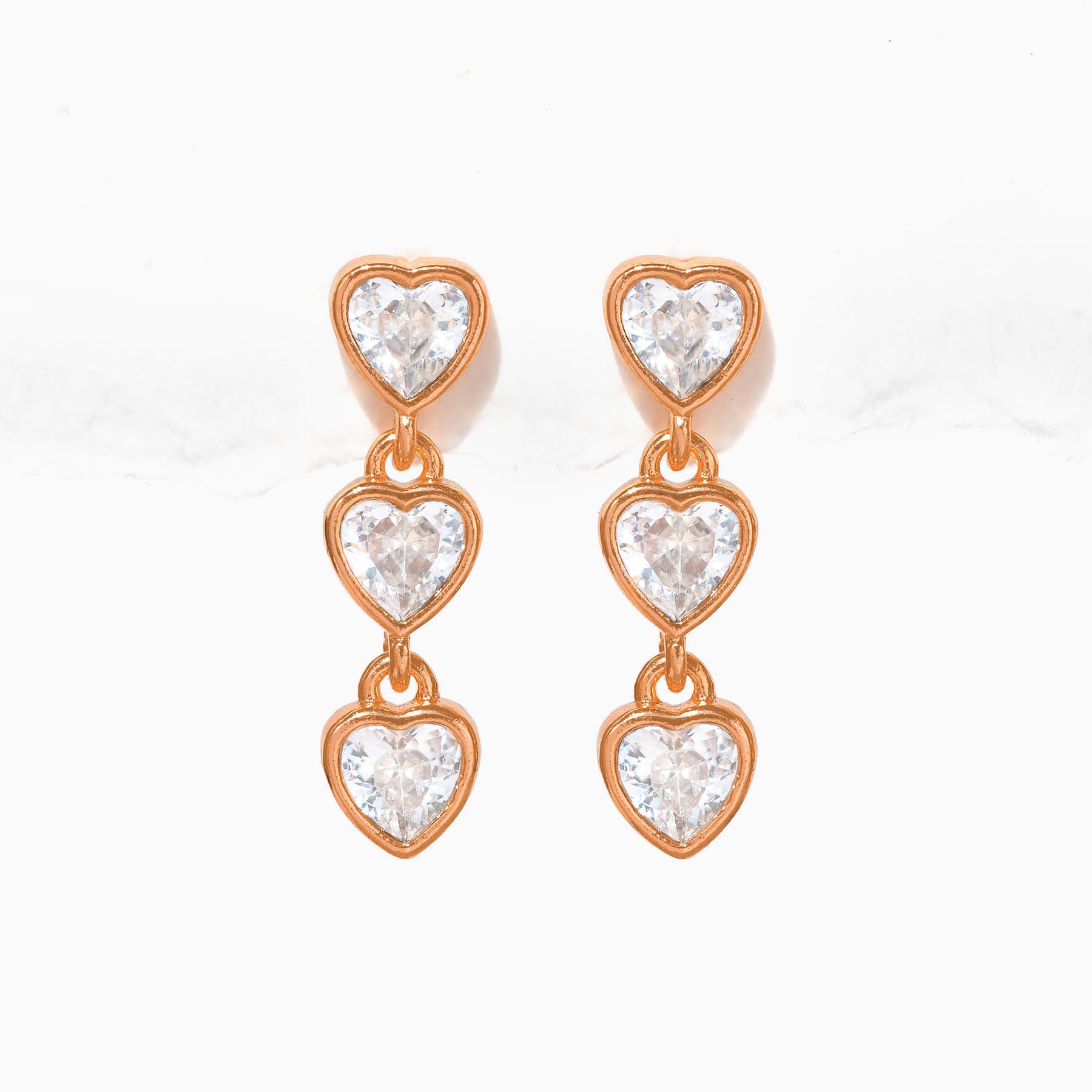 Falling Hearts Dangle Earrings