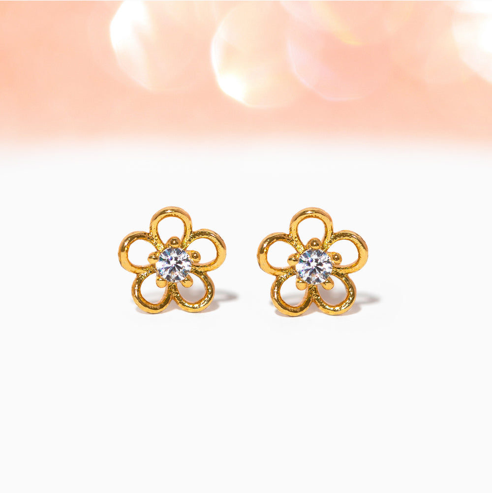 Teeny Tiny Flower Studs - Gold main image 1