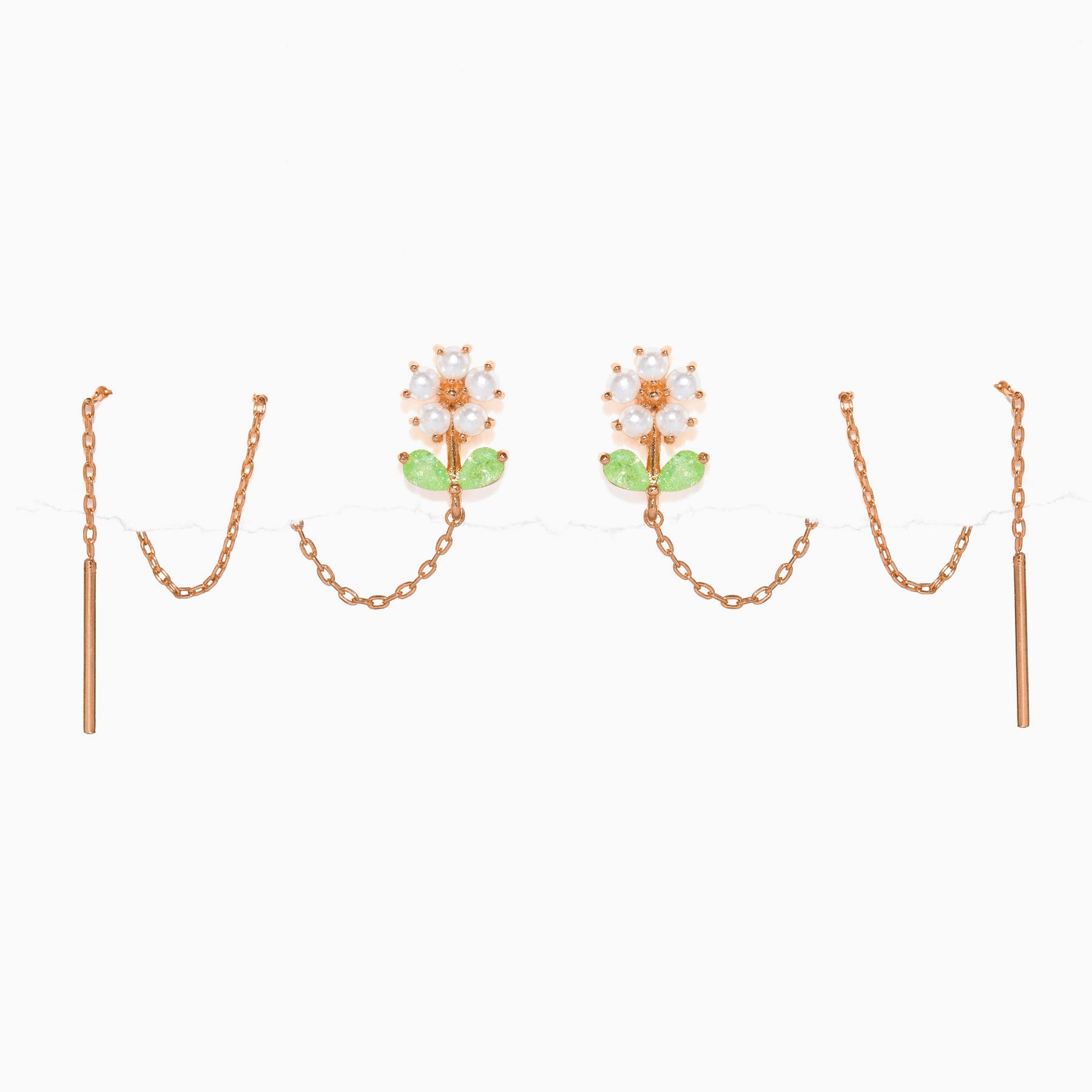 Daisy Petal Threader Earrings