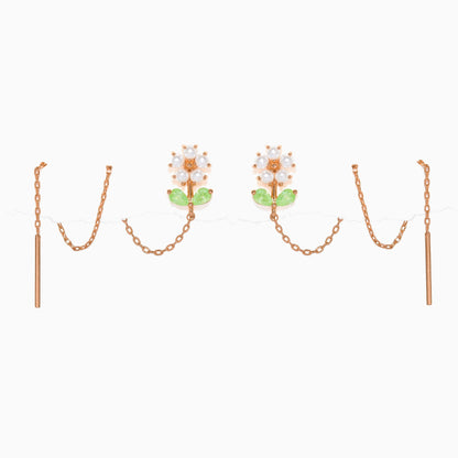 Daisy Petal Threader Earrings