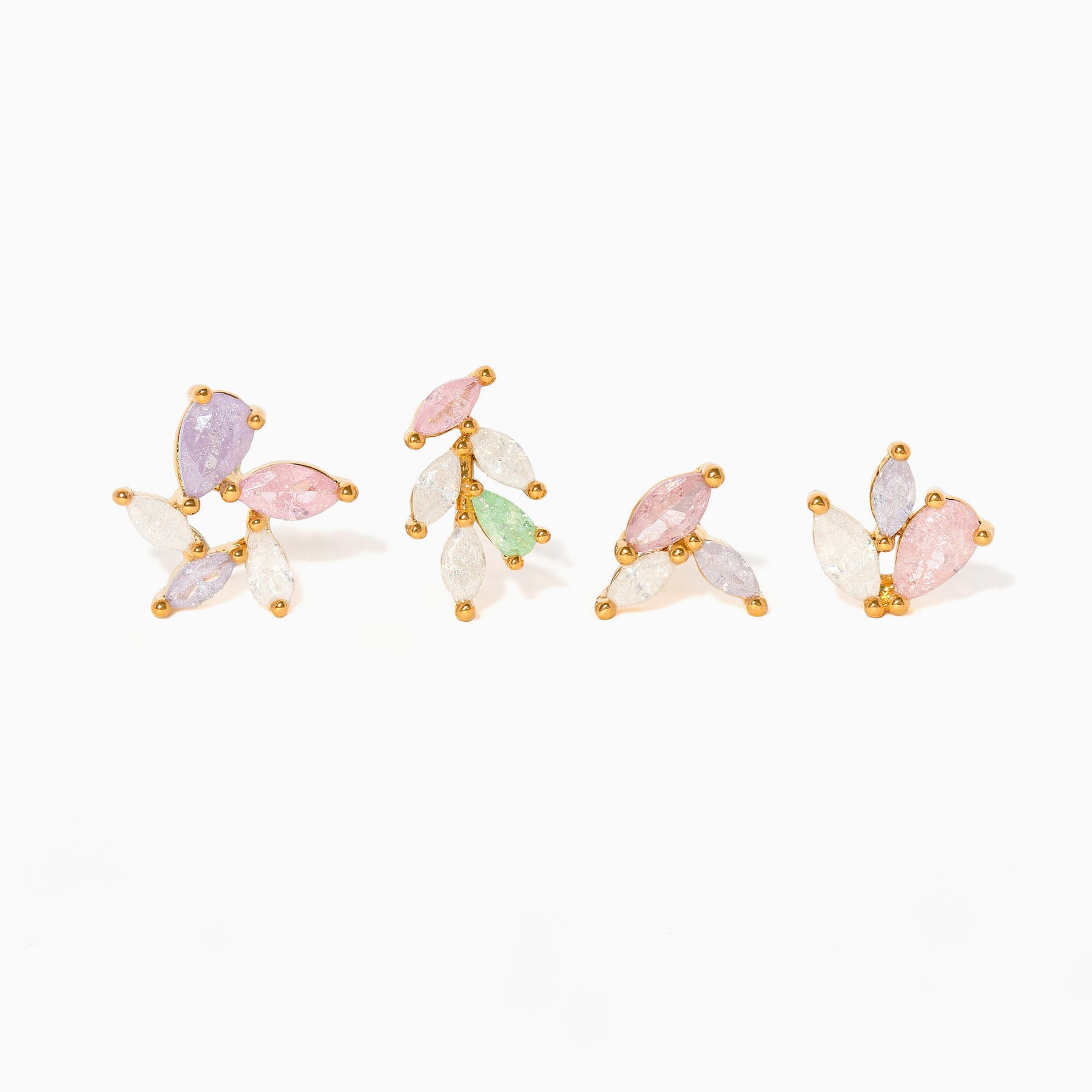 Pastel Leaf Stud Set