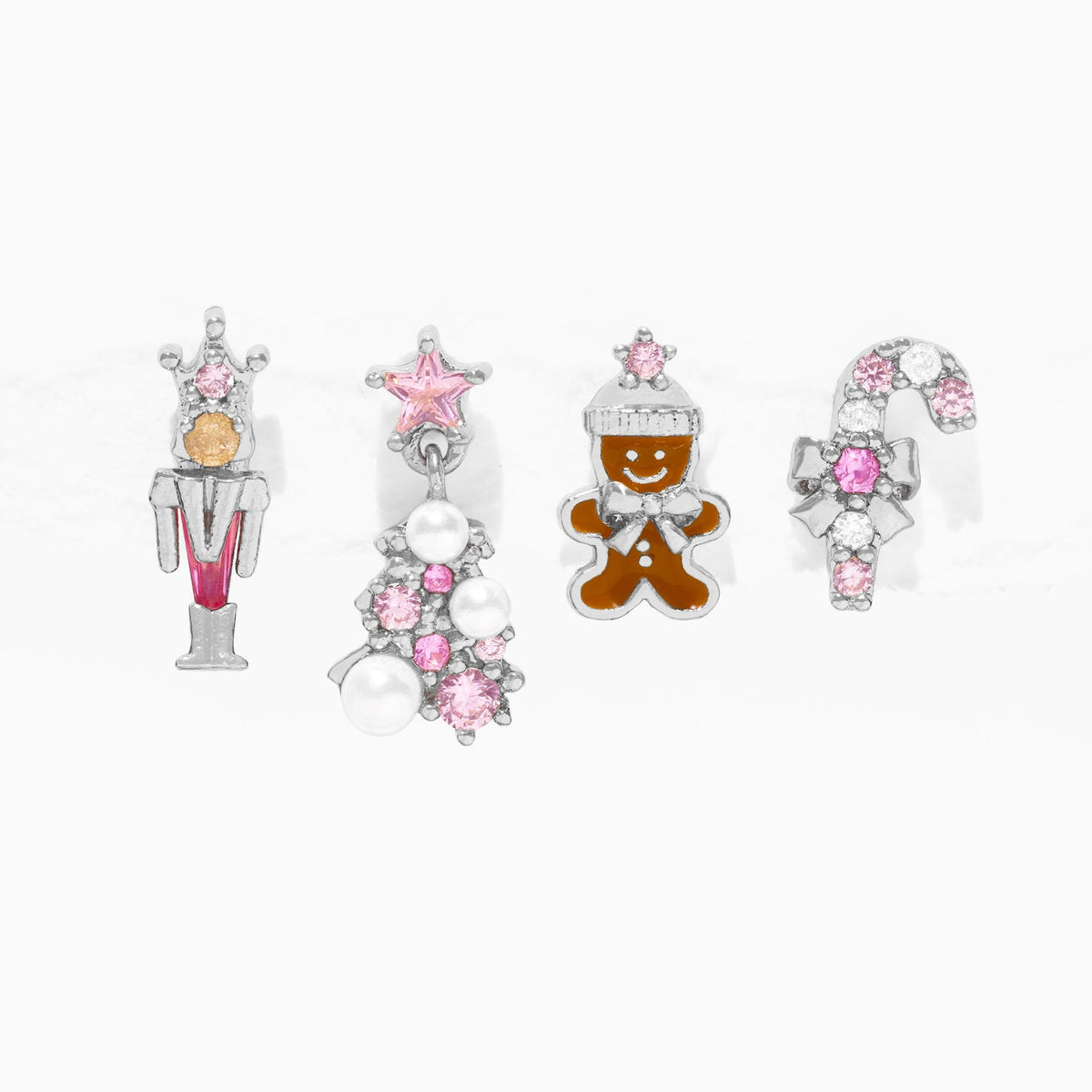 Pink Christmas Stud Set