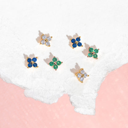 Teeny Tiny Emerald Cluster Studs