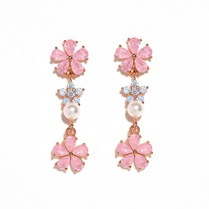 Pink Petal Dangle Earrings