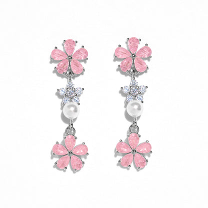 Pink Petal Dangle Earrings