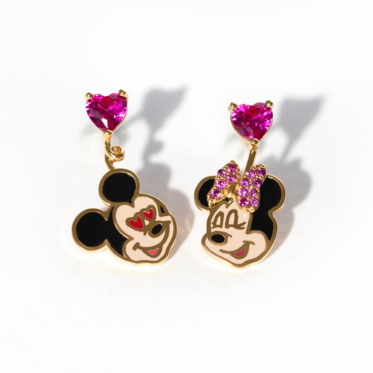 Disney Mickey Mouse & Minnie Mouse In Love Earrings