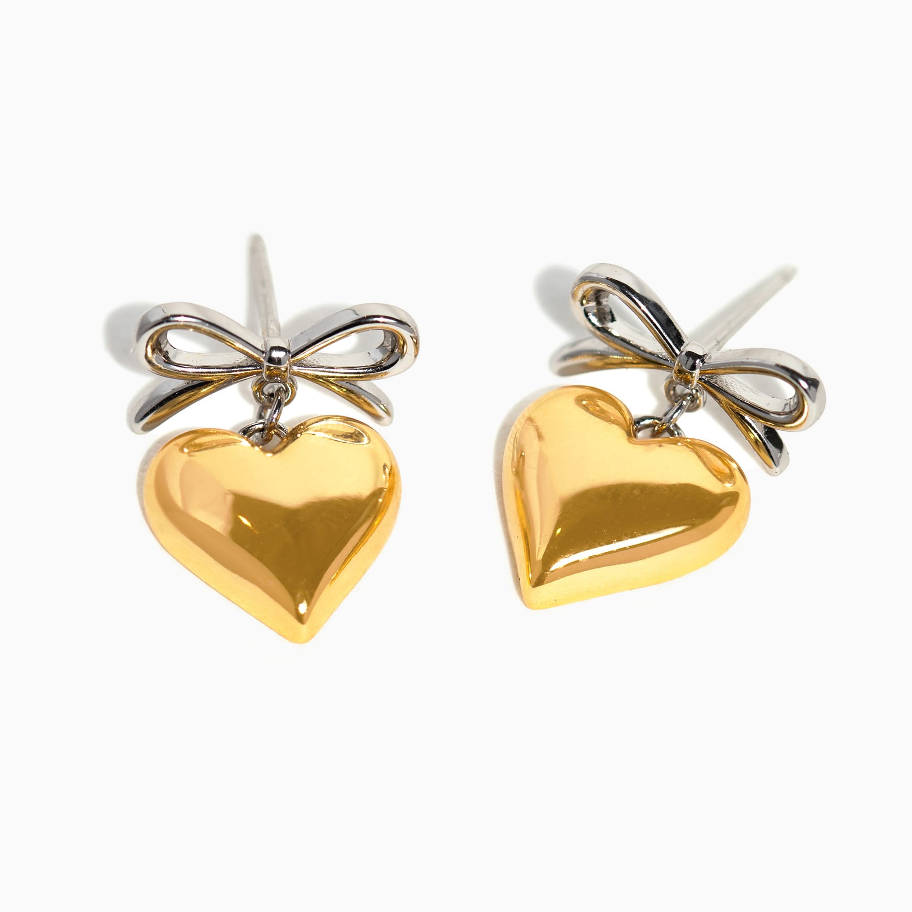 Take My Heart Two Tone Dangle Earrings