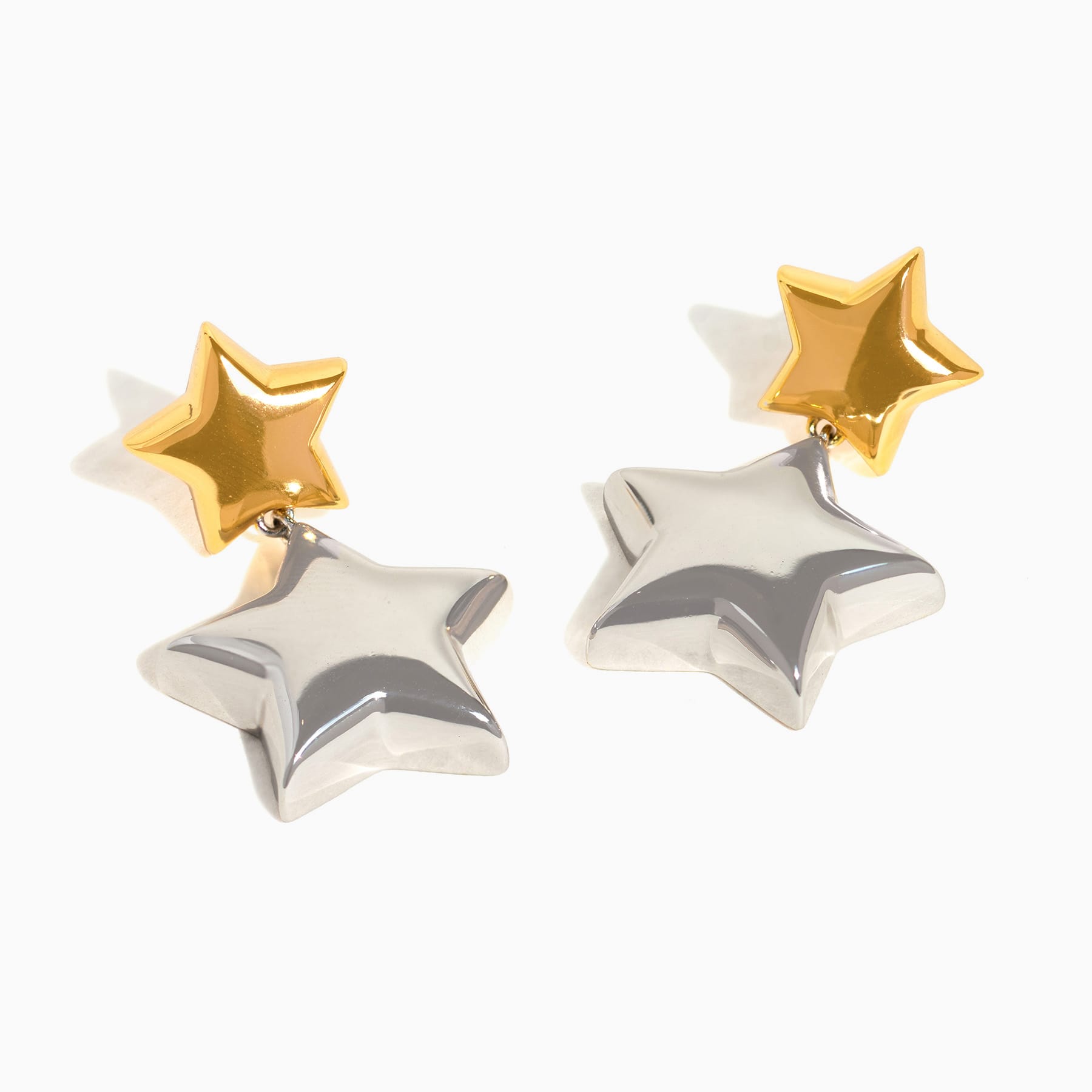 Chasing Stars Two Tone Dangle Earrings