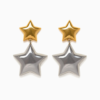 Chasing Stars Two Tone Dangle Earrings