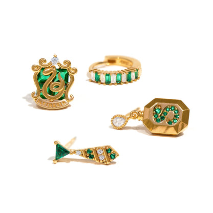 Harry Potter Slytherin House Earring Set